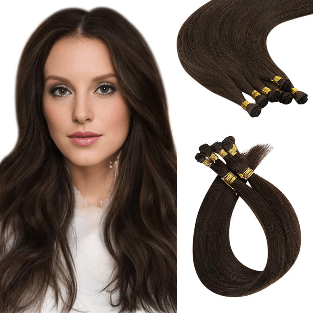 Vivien Virgin+ Hand-tied Real Human Hair Weft Extensions #4