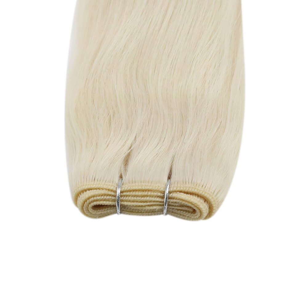 Sew in Hair Extensions White Blonde Virgin Hair Weft Bundles Weave Real Human Hair For Women #60