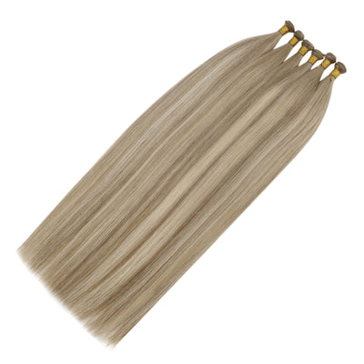 [virgin+]Weft Extensions Bundles Weave Real Hair Genius Weft 100% Human Hair Balayage #8/8/613
