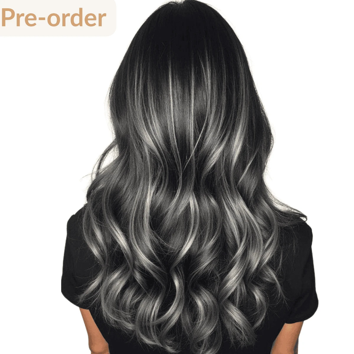 [Pre Sale] Virgin Invisible Butterfly Weft With Hole Balayage Black Silver #1B/S/1B