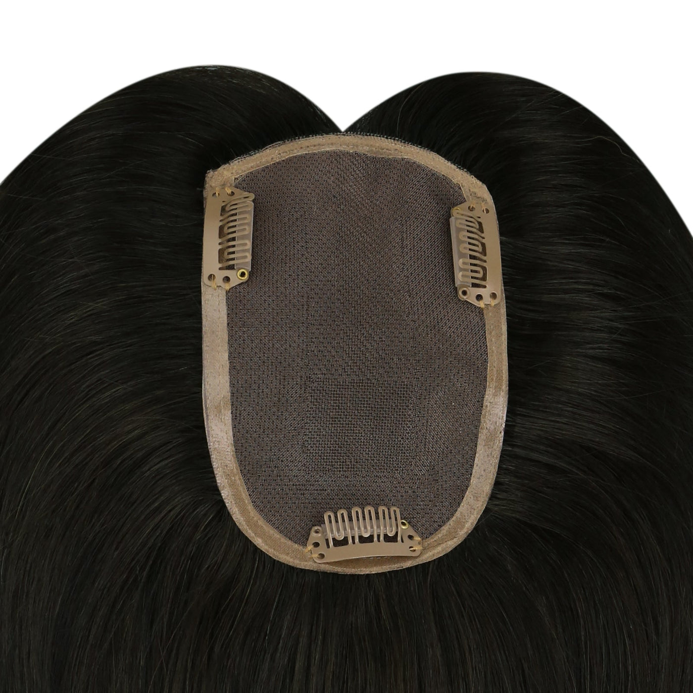 1B hidden crown topper hair natural black