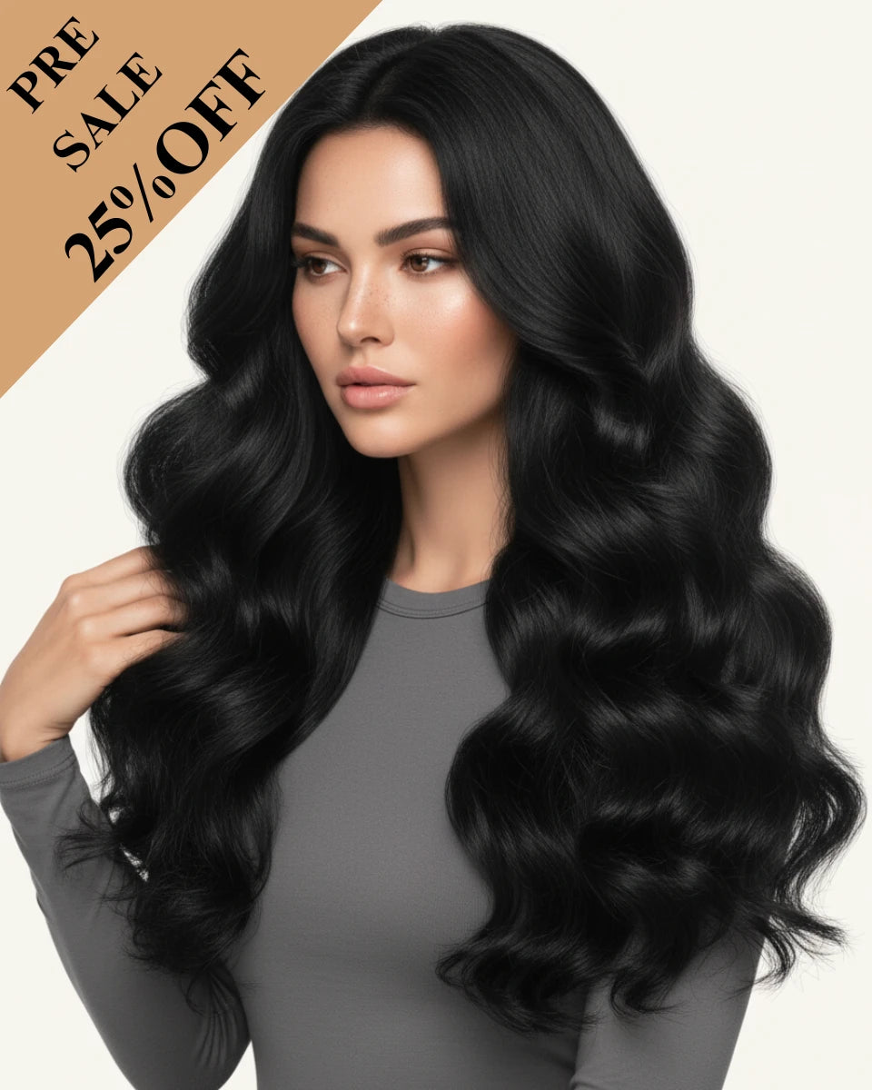 [Pre Sale] PU Genius Seamless Clip in Jet Black #1 7Pcs 14-24In 135G/150G