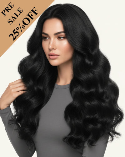 [Pre Sale] PU Genius Seamless Clip in Jet Black #1 7Pcs 14-24In 135G/150G