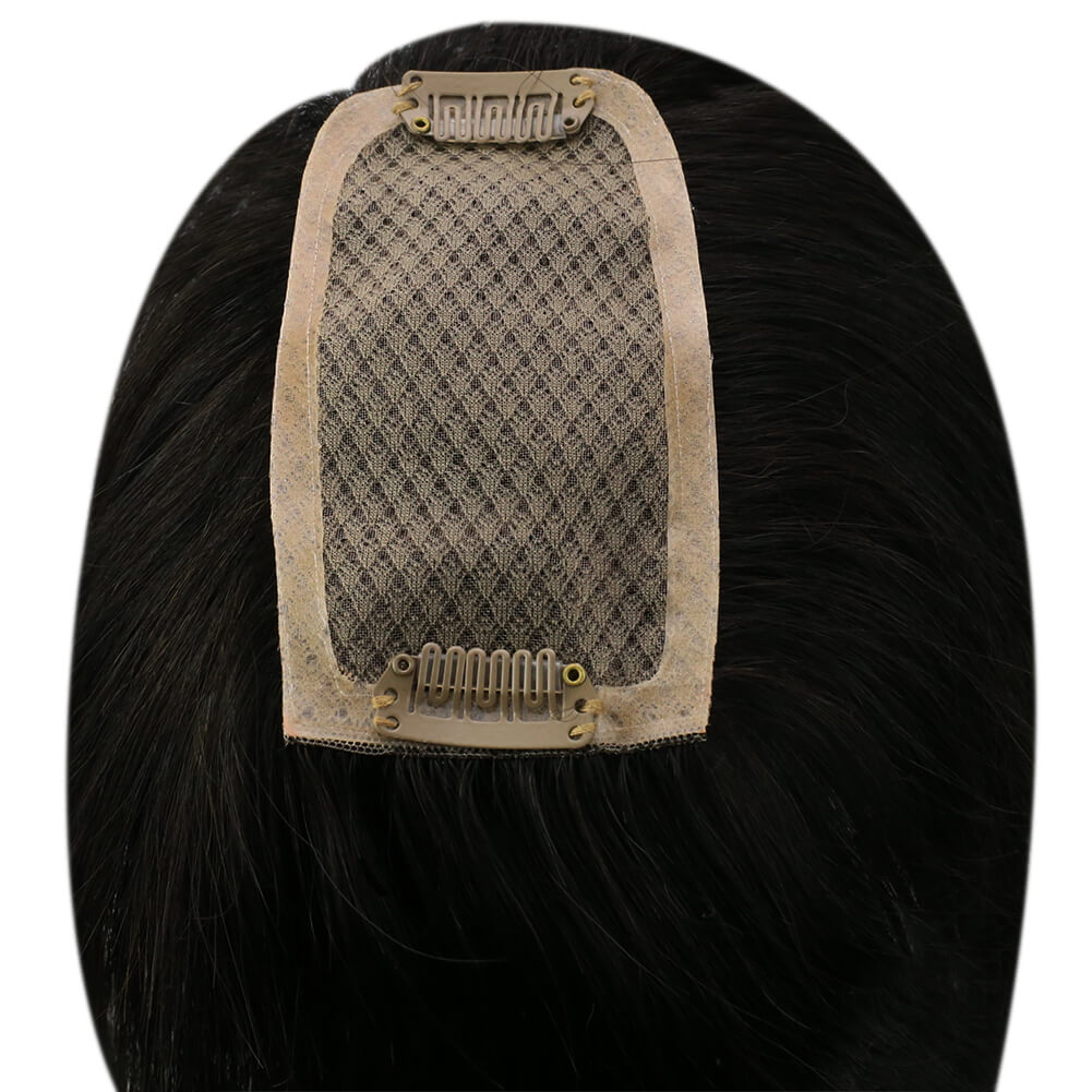 [Promotion] Vivien Mono Base Real Human Hair Topper Off Black #1B