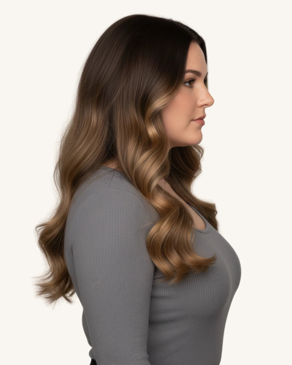 [Pre Sale] PU Genius Seamless Clip in Balayage Brown #4/27/4 7Pcs 14-24In 135G/150G