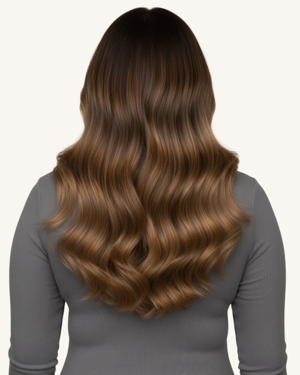 [Pre Sale] PU Genius Seamless Clip in Balayage Brown #4/27/4 7Pcs 14-24In 135G/150G