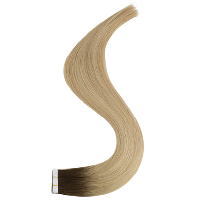 Balayage Color Real Human Virgin Hair Extensions Tape in Hair #2/18/22
