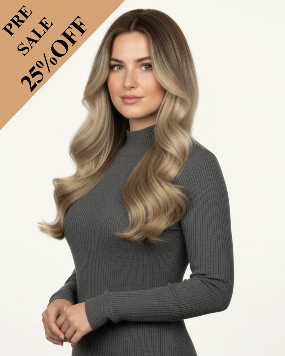 [Pre Sale] PU Genius Seamless Clip in Balayage Brown #3/8/22 7Pcs 14-24In 135G/150G