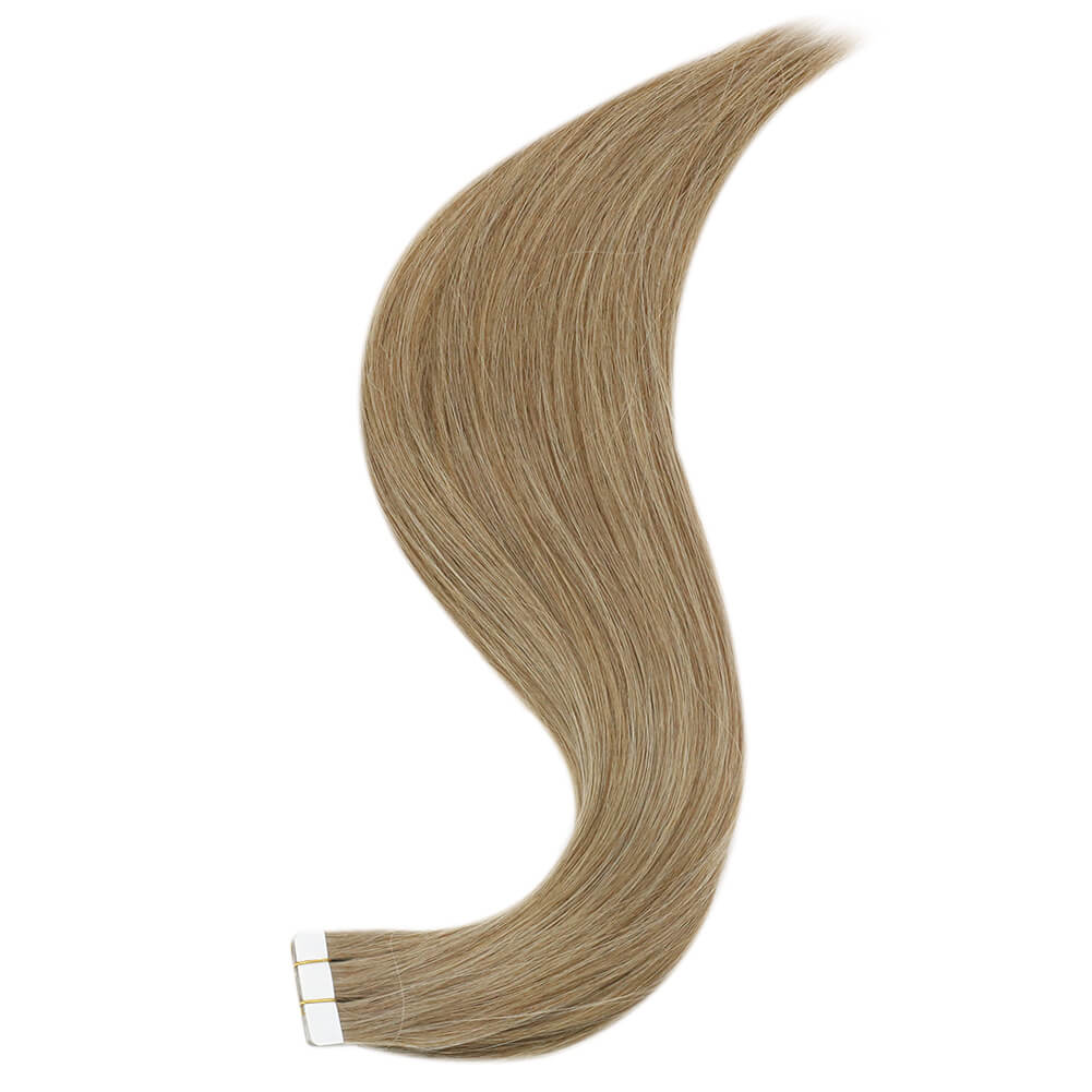 [Fixed Price $19.99]Virign Tape in Hair Extensions Real Human Glue on Hair #m6/18