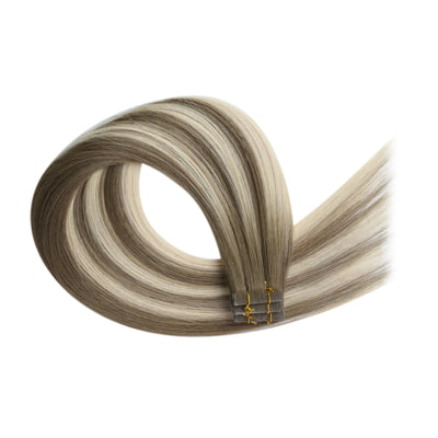 [BUY 2 GET 1]Tape in Hair Extensions Seamless Injection Tape In Hair Balayage Hair #7/7/ICY
