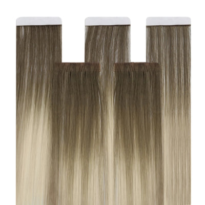 [BUY 2 GET 1]Tape in Hair Extensions Seamless Injection Tape In Hair Balayage Hair #7/7/ICY