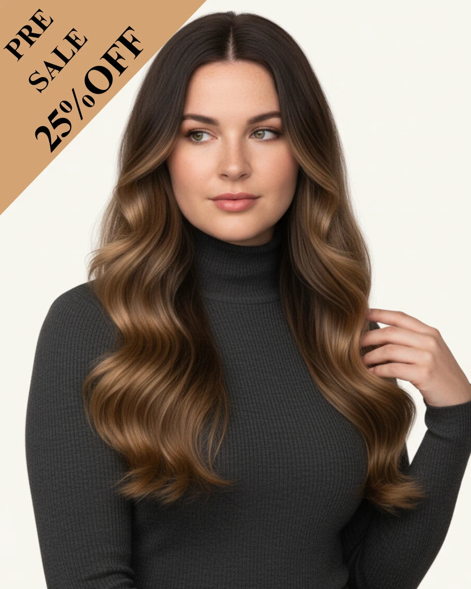 [Pre Sale] PU Genius Seamless Clip in Brown Balayage #2/6/2 7Pcs 14-24In 135G/150G