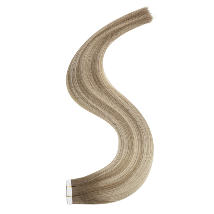 Vivien Virgin Injection Tape in Hair Natural Black Solid Color Silky Straight