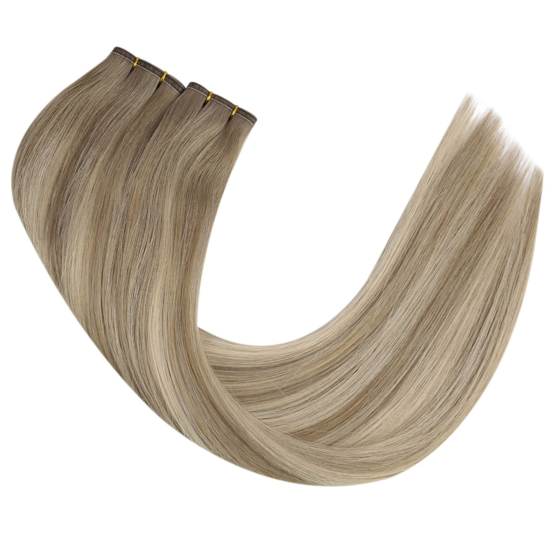 human weft hair extensions weave straight blonde