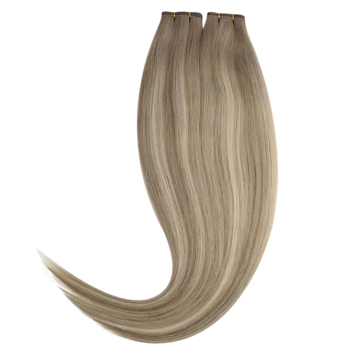 human virgin weft hair extensions bundles highlighted