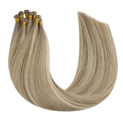 Virgin Hair Weft Extensions Balayage Brown Ombre Blonde Human Hair Hand Tied Human Hair Weft #8/8/613