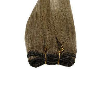 [SALE] Weft Hair Extensions Sew in Ombre Brown with Lightest Blonde #8a/60