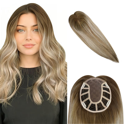 Real 6x7 inch virgin hair topper for thinning crown