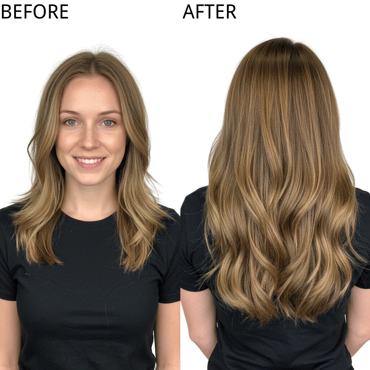 High-quality Virgin Genius Weft hair extensions-made with 100% virgin human hair for a natural look.