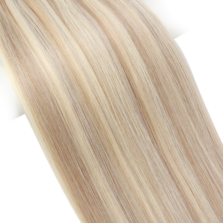 Butterfly Weft Hair Extensions – Piano Blonde with Rosy  display picture 1