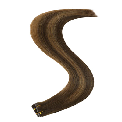 Vivien Virgin Injection Tape in Hair Natural Balayage Color Silky Straight