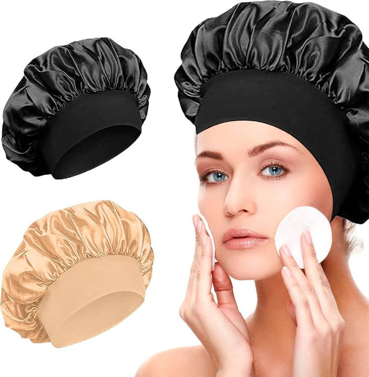 Satin-Feel Hair Bonnet-A satin-feel hair bonnet to help keep hair healthy and shiny.