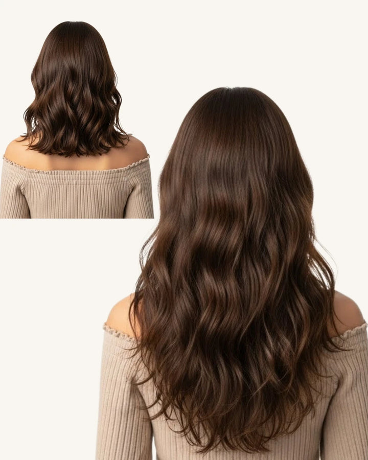Durable heavyweight clip-in extensions designed for thick hair, providing full coverage.