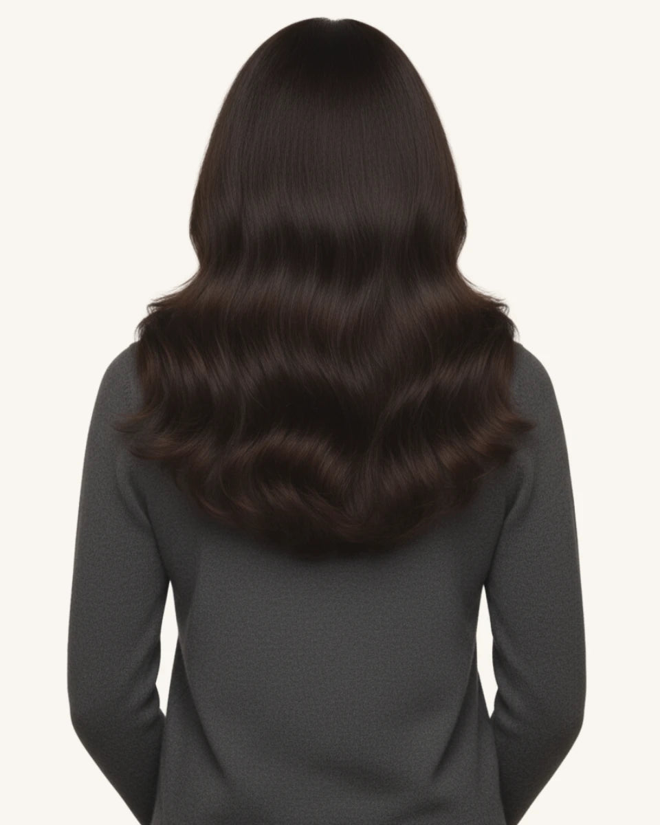 Invisible Clip-In Extensions for a natural, seamless blend.