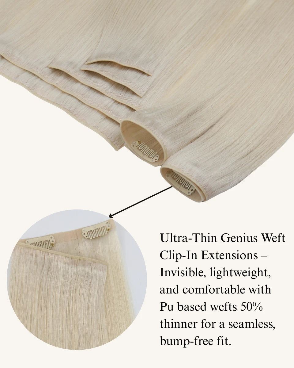 Invisible PU Clip-In Extensions for Effortless Styling