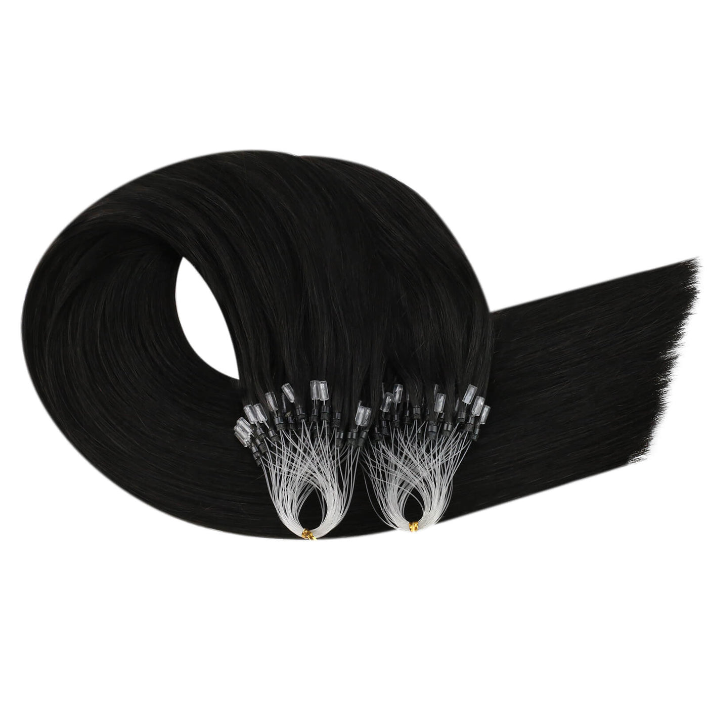 [Clearance]Micro Loop Hair Extensions Real Human Remy Black Hair  #1B