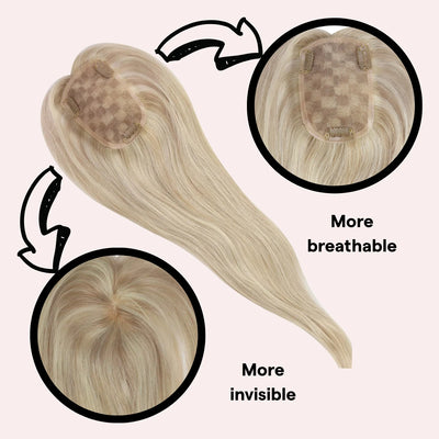 Seamless blend hair topper  100% real human hair