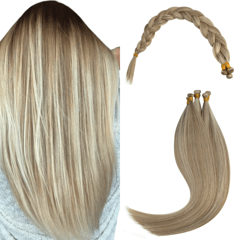 [virgin+]Genius Weft Human Hair Vivien virgin+ Bundles HairHighlight Platinum Blonde #P8/60