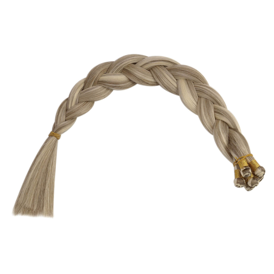 Virgin+ Hand-tied weft extensions natural human hair