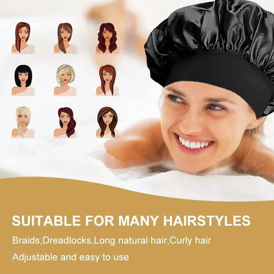 A satin-like sleep scarf that protects the hair during sleep.
Imitation Silk Hair Snood: Imitation silk hairnet that covers the hair to prevent tangles.