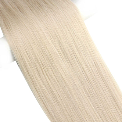 weave human hair extensions Silky straight texture that develops a natural wave after washing. Long-lasting, tangle-free, and reusable.