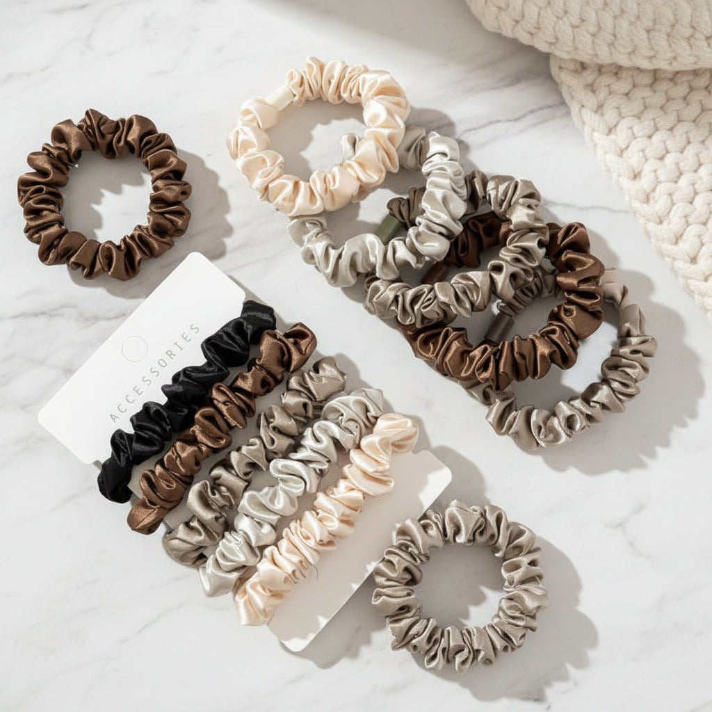 silky hair ties, ponytail holders for women, soft elastic hair ties