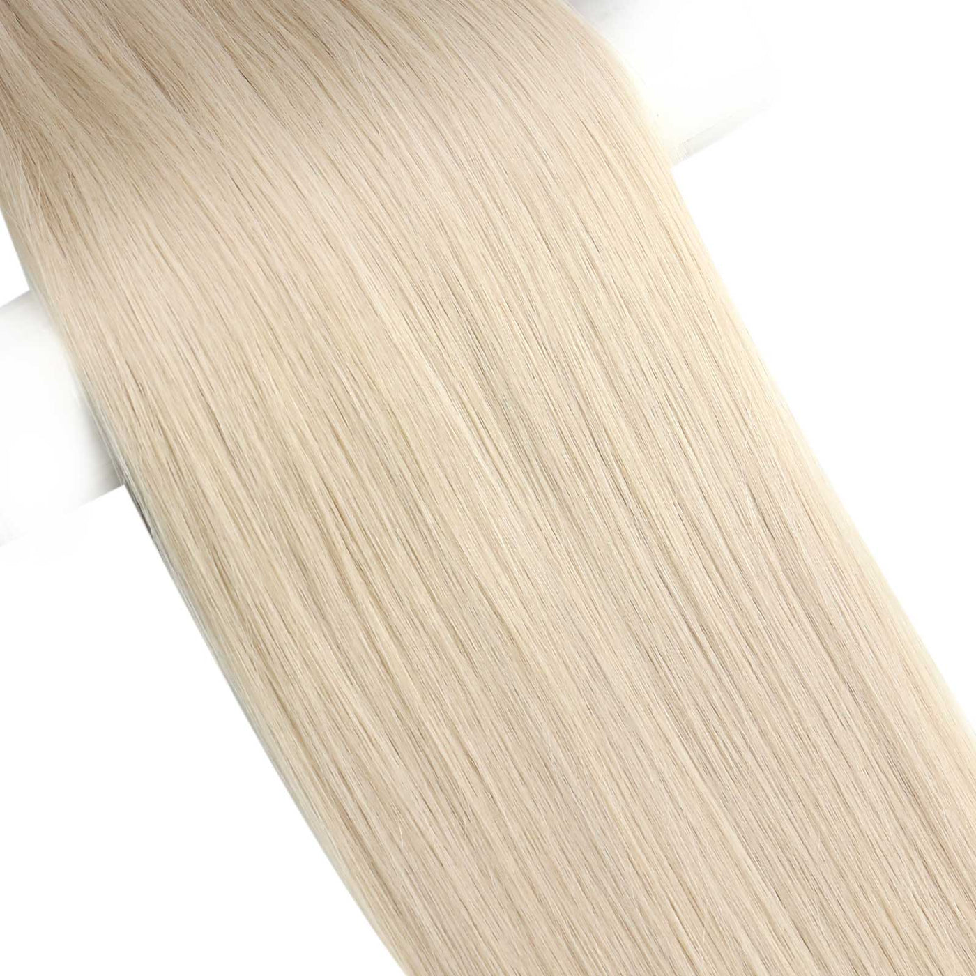 Virgin Weft Hair Extension Invisible Injected Flat Weft With Hole White Blonde#1000