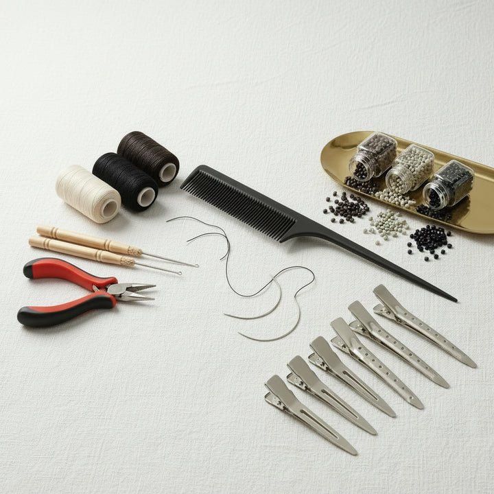 VIVIEN Weft Hair Extension Tool Kit for Sew-In &amp; Micro Ring Installs
