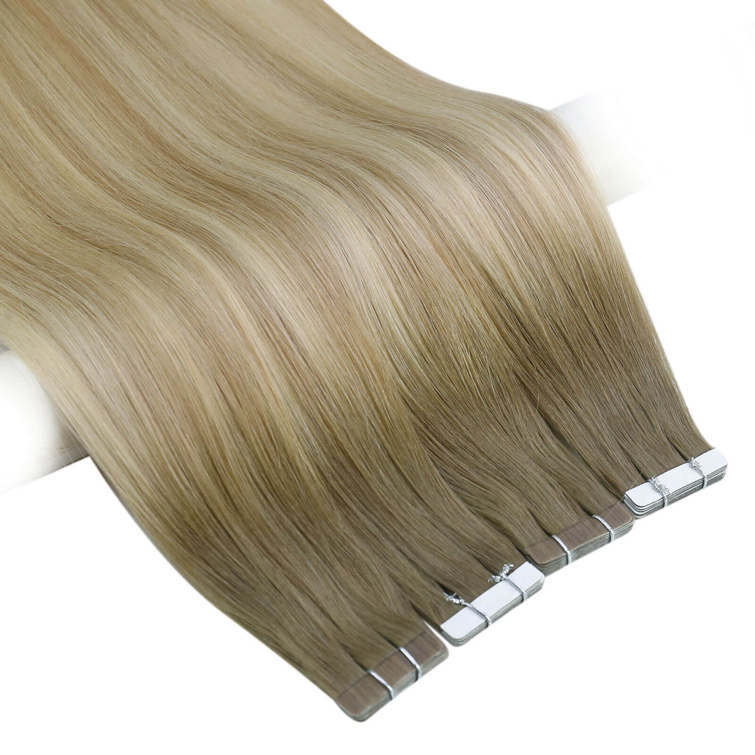 silky straight virgin tape in hair
