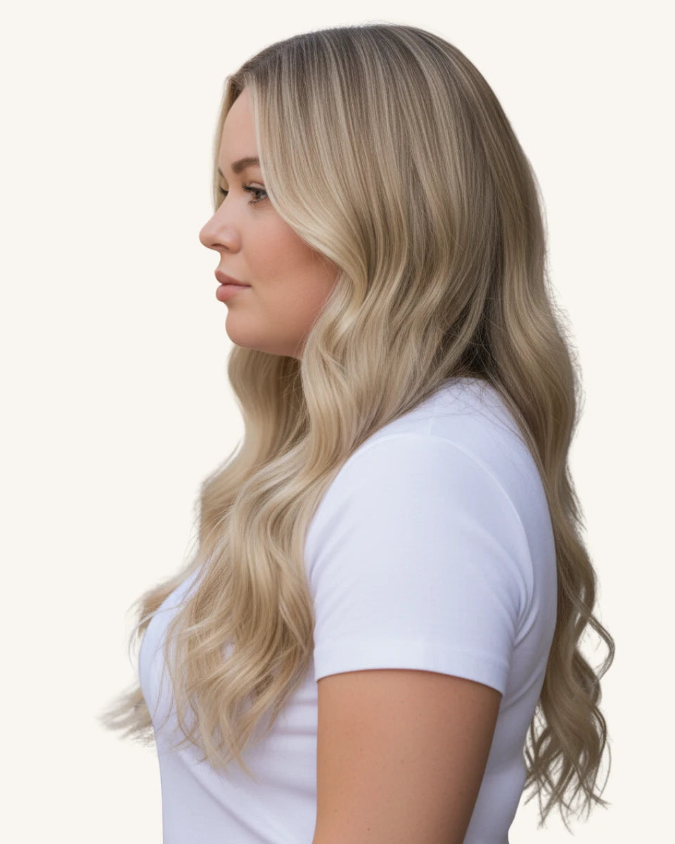 22-inch mixed blonde clip-in hair extensions