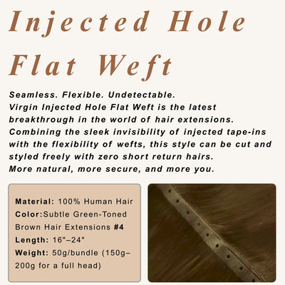 PU hole butterfly weft extensions in balayage blonde, seamless and lightweight.