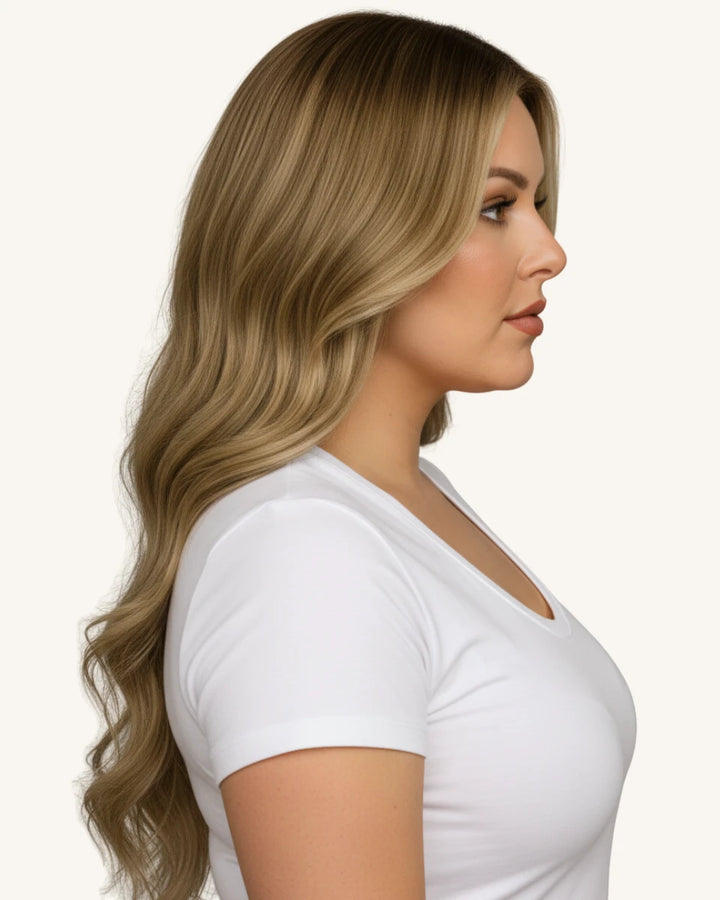 Seamless balayage brown blonde clip-in set