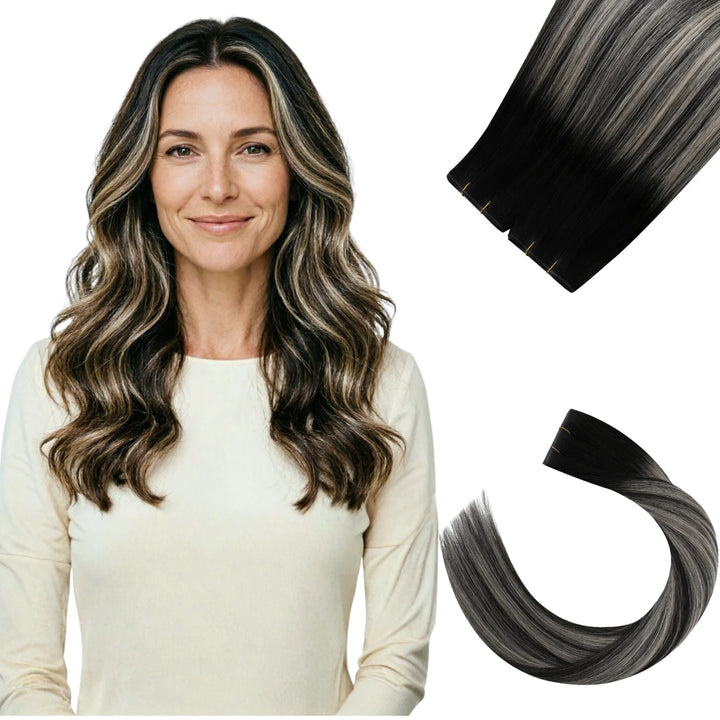 Black-silver-hair-extensions-weft