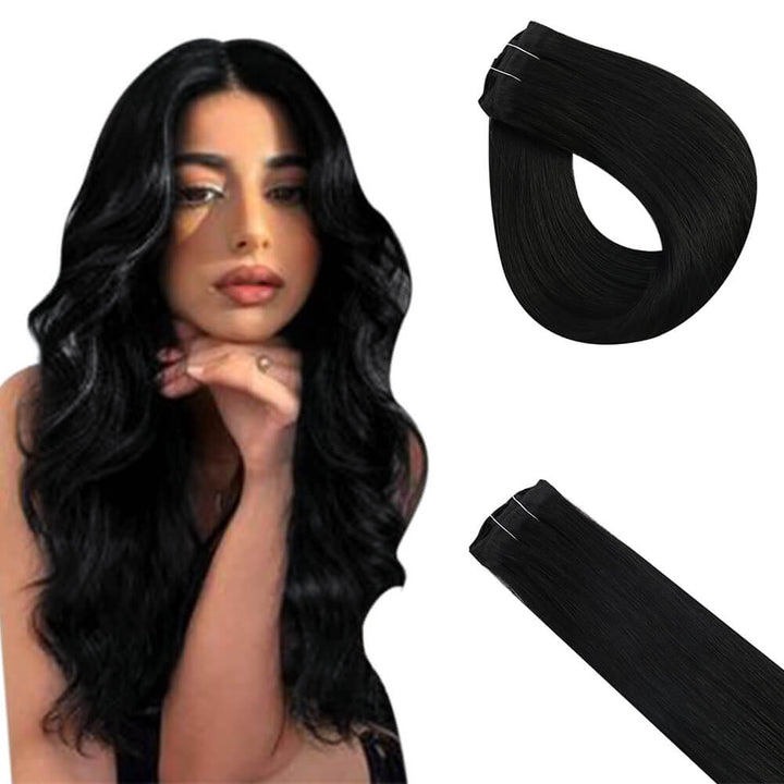 black clip in human hair extensions