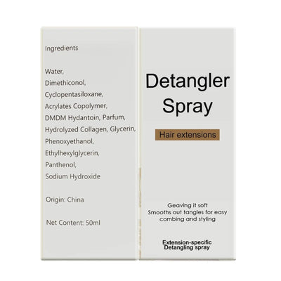 Hydrating effect on hair extensions with Detangler