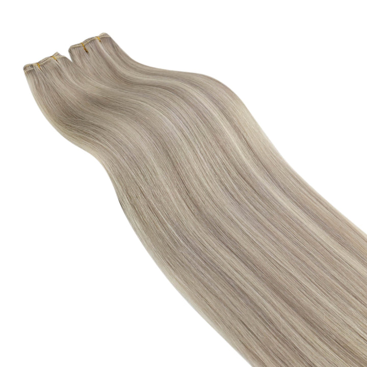 Luxury blonde highlight virgin human hair weft bundle
