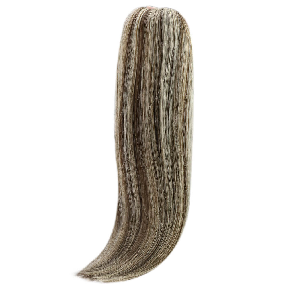 [Clearance]Tape in Hair Extension Brown Highlighted with Bleach Blonde Real Virgin Hair Glue in #P4/613