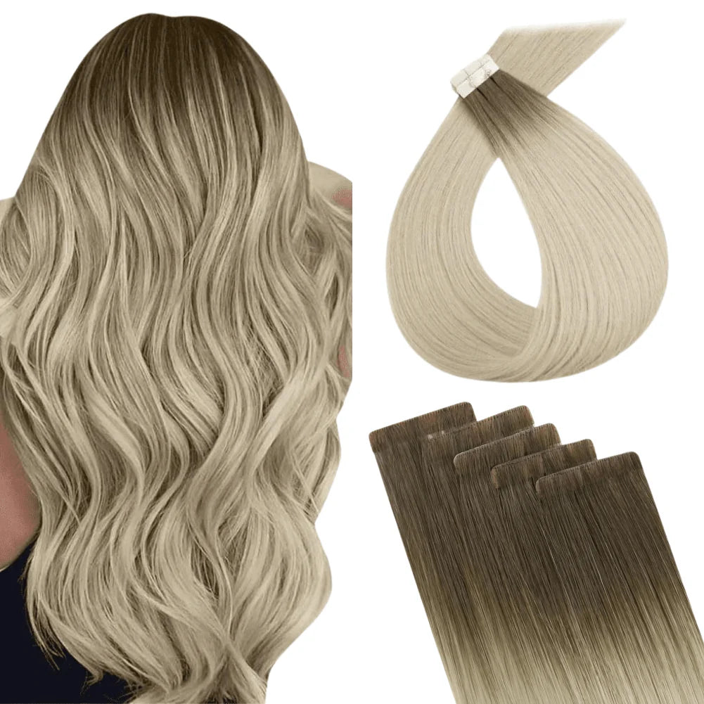 [BUY 2 GET 1]Tape in Hair Extensions Seamless Injection Tape In Hair Balayage Hair #9A/10/800