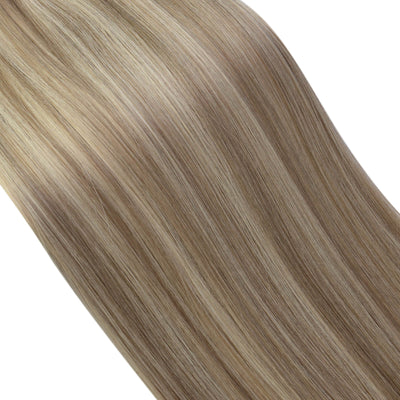 Genius Weft Human Hair Weft Vivien Virgin Bundles Light Brown Highlight Platinum Blonde #P8/60