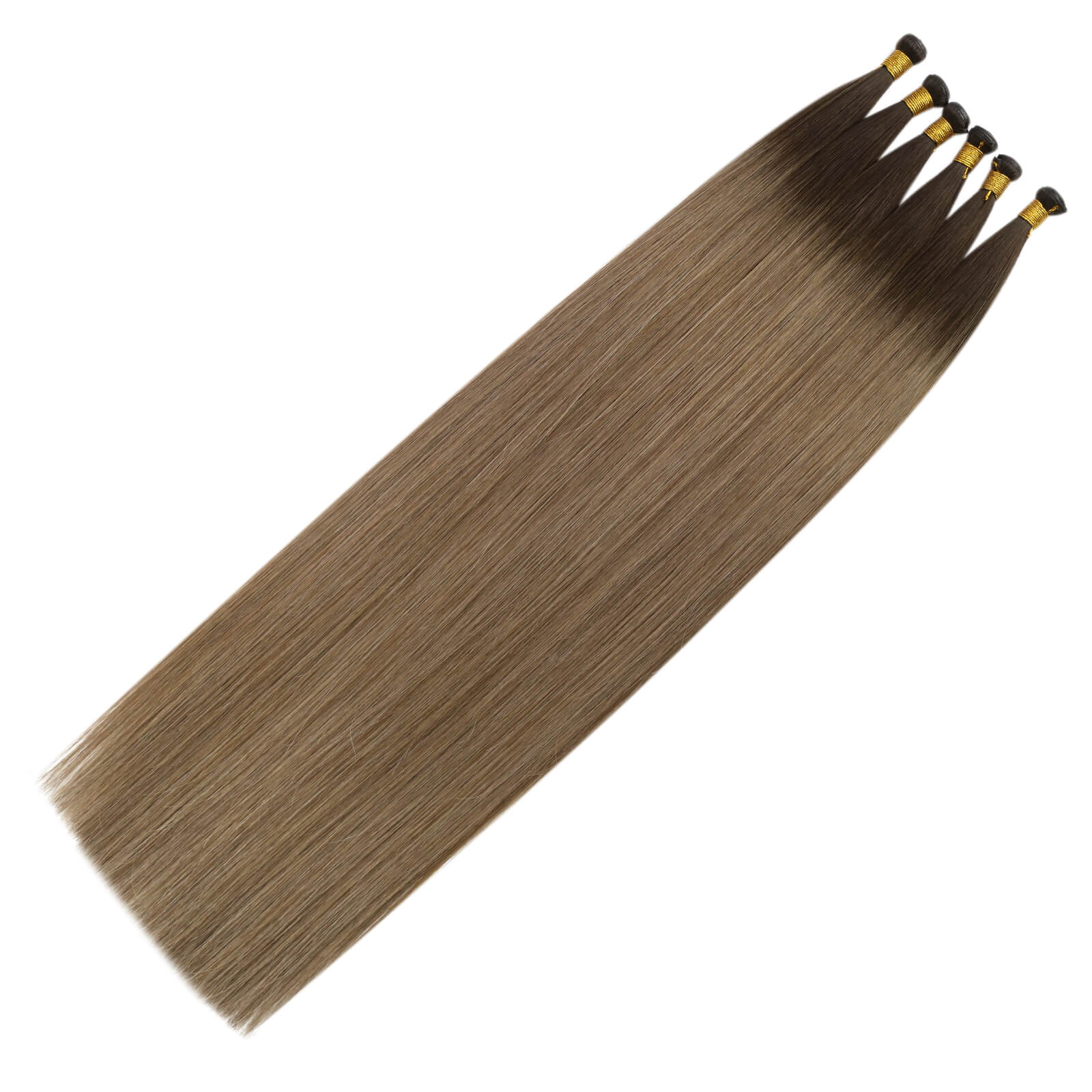[virgin+]Genius Weft Hair Extensions virgin+ Hair Bundles Human Straight Weave Balayage#R2/DXB/18
